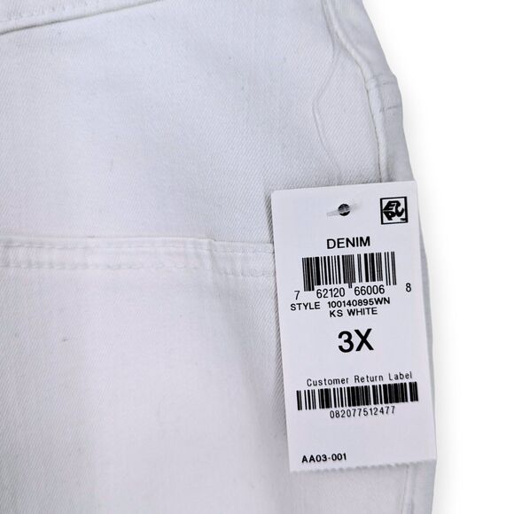 Karen Scott Pull-On Jeans Women's Plus Sz 3X White Stretch Pants Lightweight NWT - Picture 2 of 10